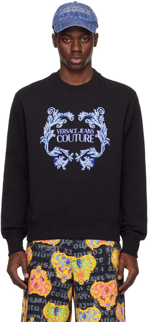 Versace Jeans Couture: Black Baroque Sweatshirt 